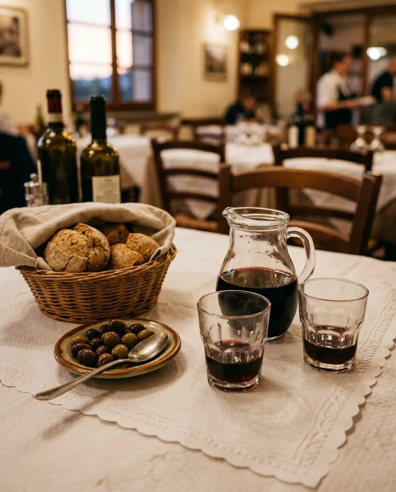 Um jarro de tinto da casa na toalha de papel